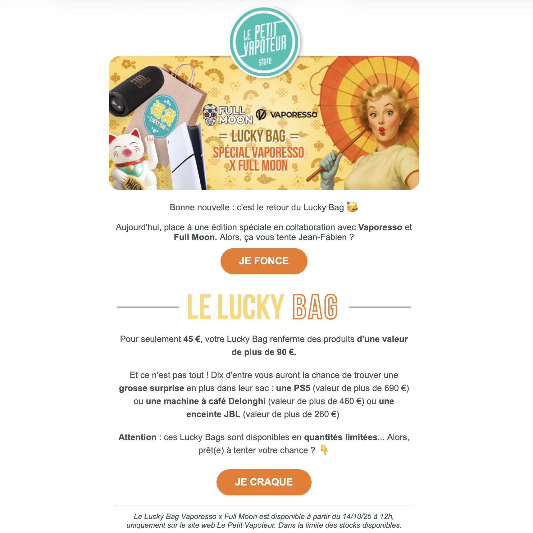 LUCKY BAG LPV - VAPORESSO × FULL MOON : UNE CHANCE DE COCU