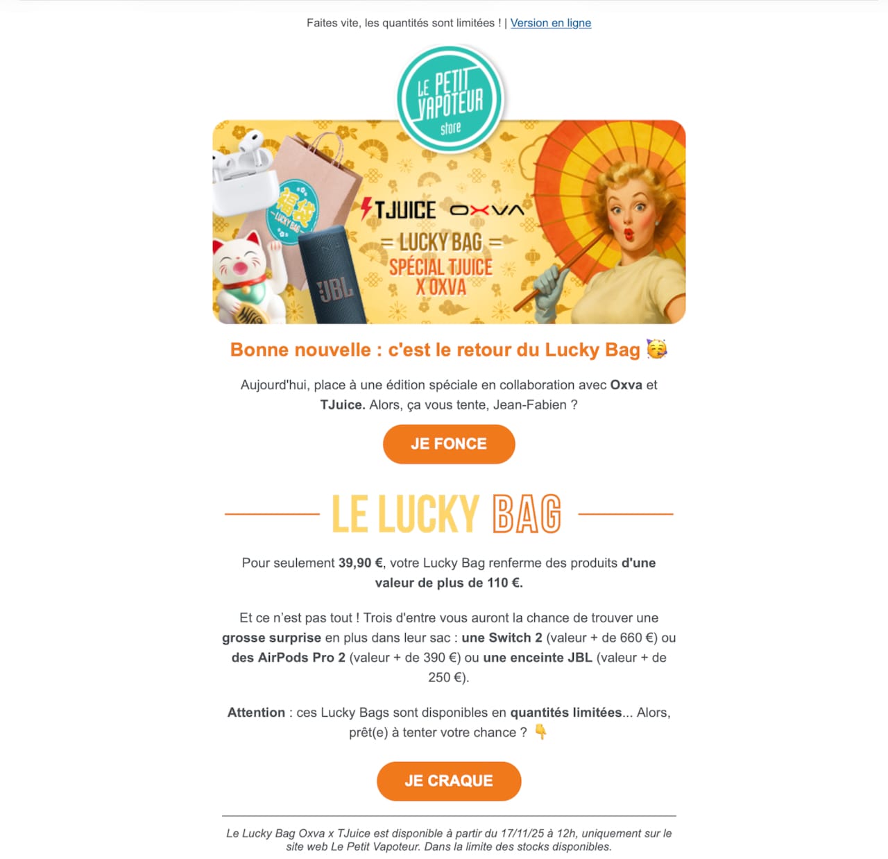 LUCKY BAG OXVA × T-JUICE : QUAND LE HASARD DEVIENT GÉNÉREUX
